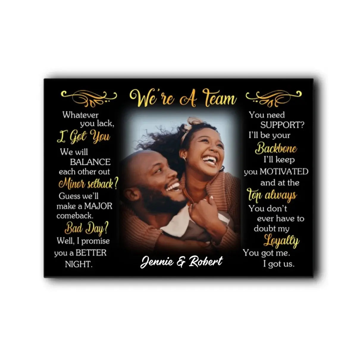 Couple -  Whatever You Lack We're A Team - Personalized Canvas Poster The Next Custom Gift