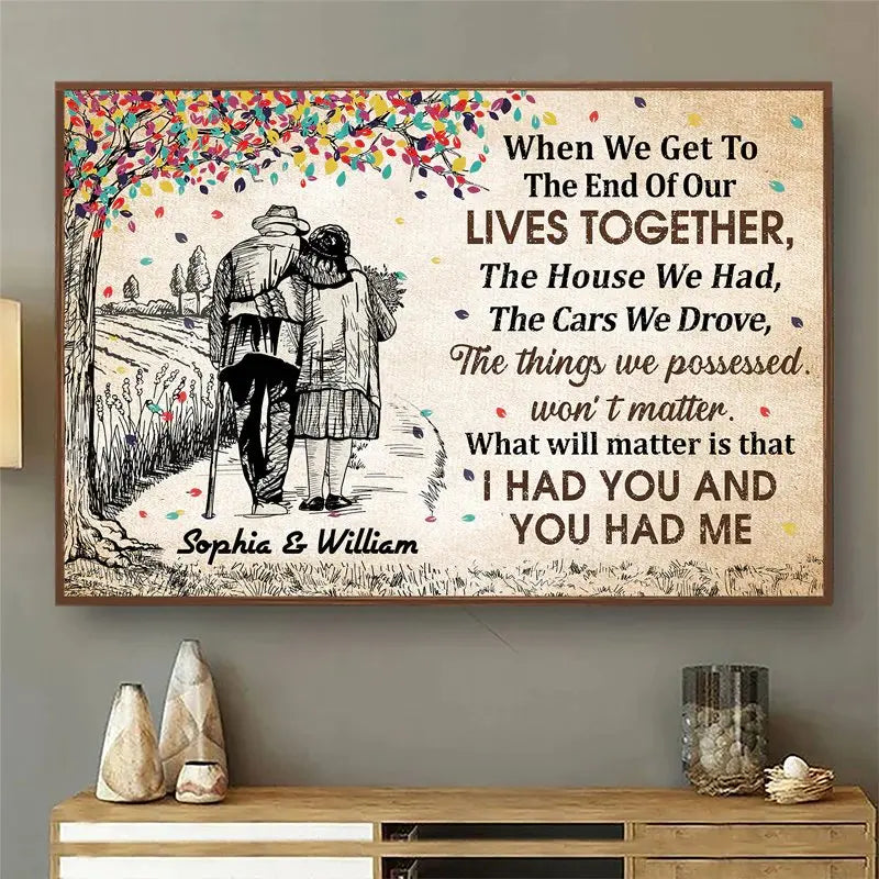 Couple - When We Get To The End Old Couple Sketch - Personalized Custom Poster Poster The Next Custom Gift