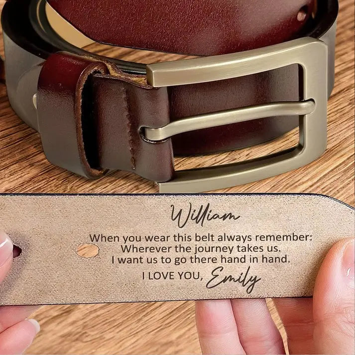 Couple - When You Wear This Belt Always Remember - Personalized Engraved Leather Belt (HN) - The Next Custom Gift  Leather Belt