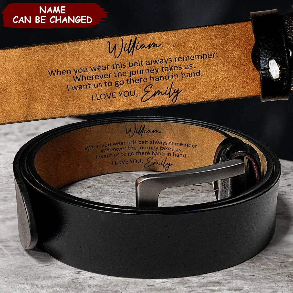 Couple - When You Wear This Belt Always Remember - Personalized Engraved Leather Belt (HN) - The Next Custom Gift  Leather Belt