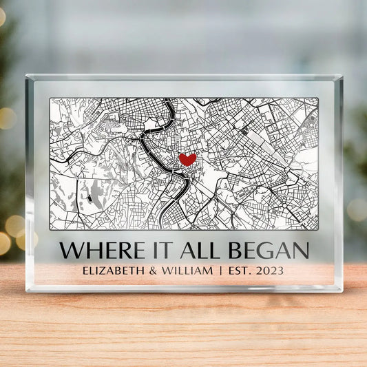 Couple - Where It All Began - Personalized Rectangle Shaped Acrylic Plaque (HJ)