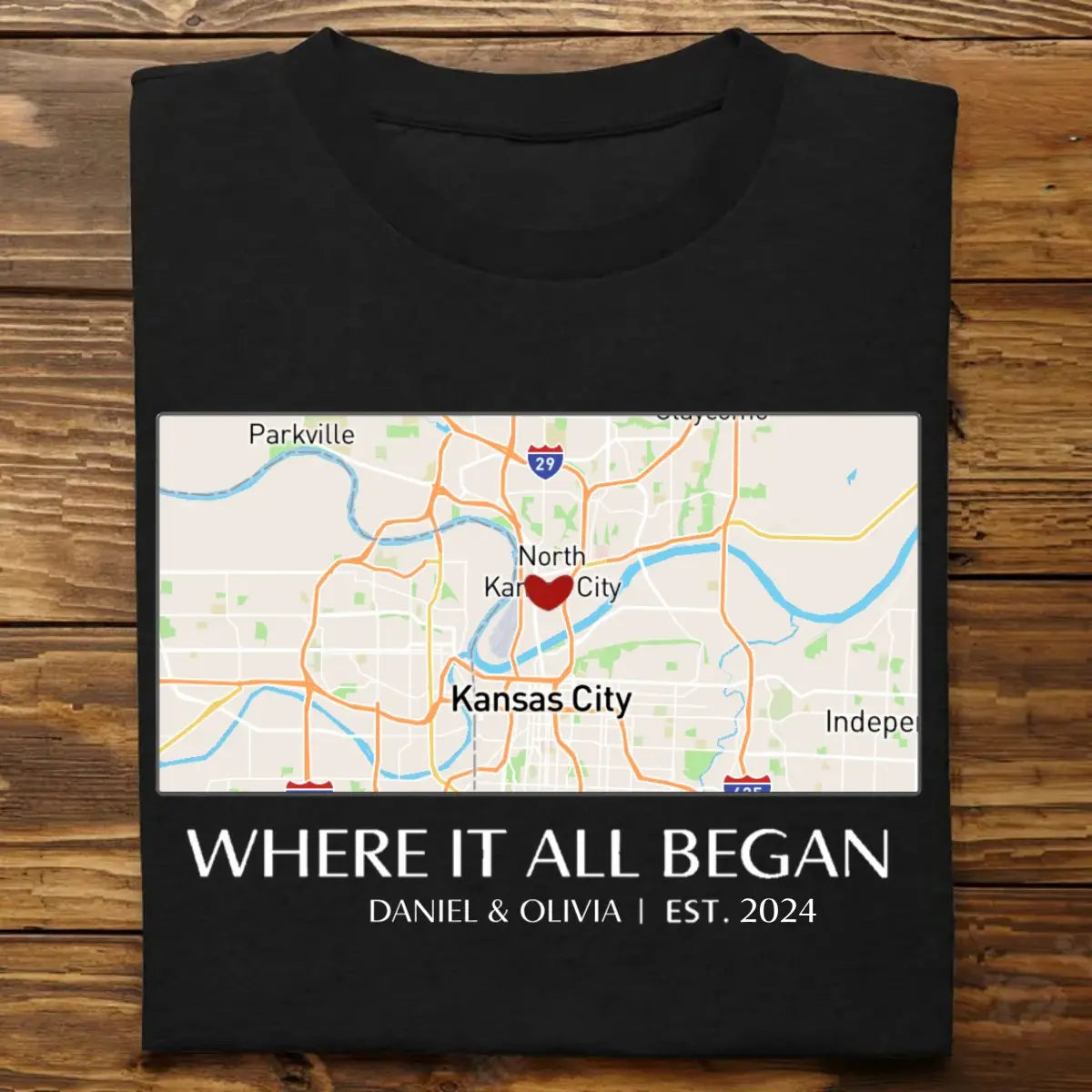 Couple - Where It All Began - Personalized Unisex T-shirt T-shirt The Next Custom Gift