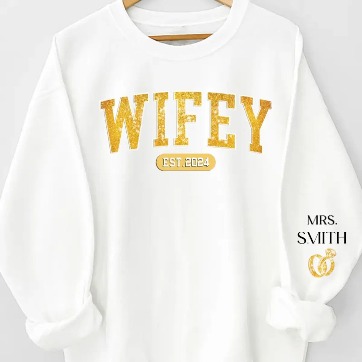 Couple - Wifey Est - Personalized Sweatshirt Shirts & Tops The Next Custom Gift