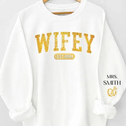 Couple - Wifey Est - Personalized Sweatshirt Shirts & Tops The Next Custom Gift