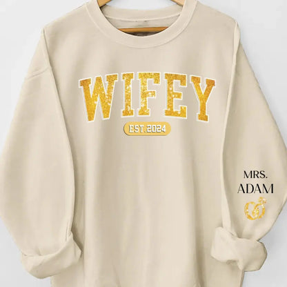 Couple - Wifey Est - Personalized Sweatshirt