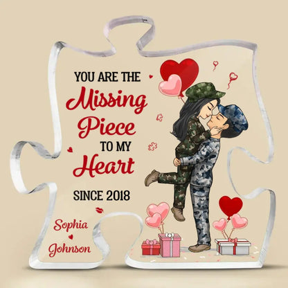 Couple - You Are The Missing Piece To My Heart - Personalized Acrylic Plaque Acrylic Plaque The Next Custom Gift