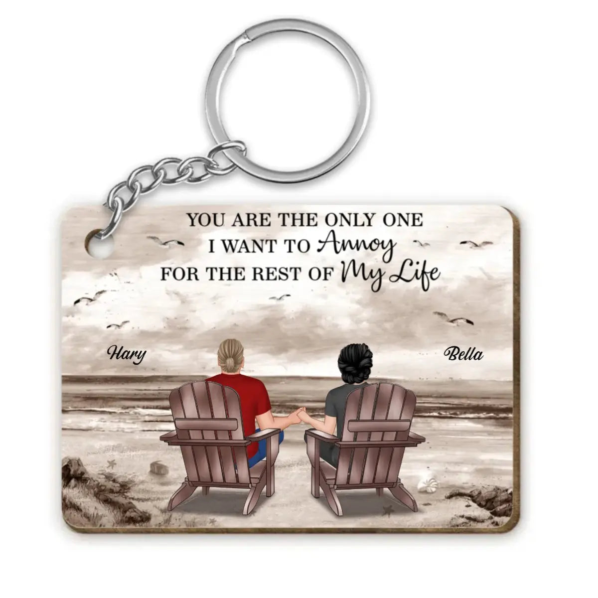 Couple - You Are The Only One I Want To Annoy For The Rest Of My Life - Personalized Wooden Keychain Keychain The Next Custom Gift