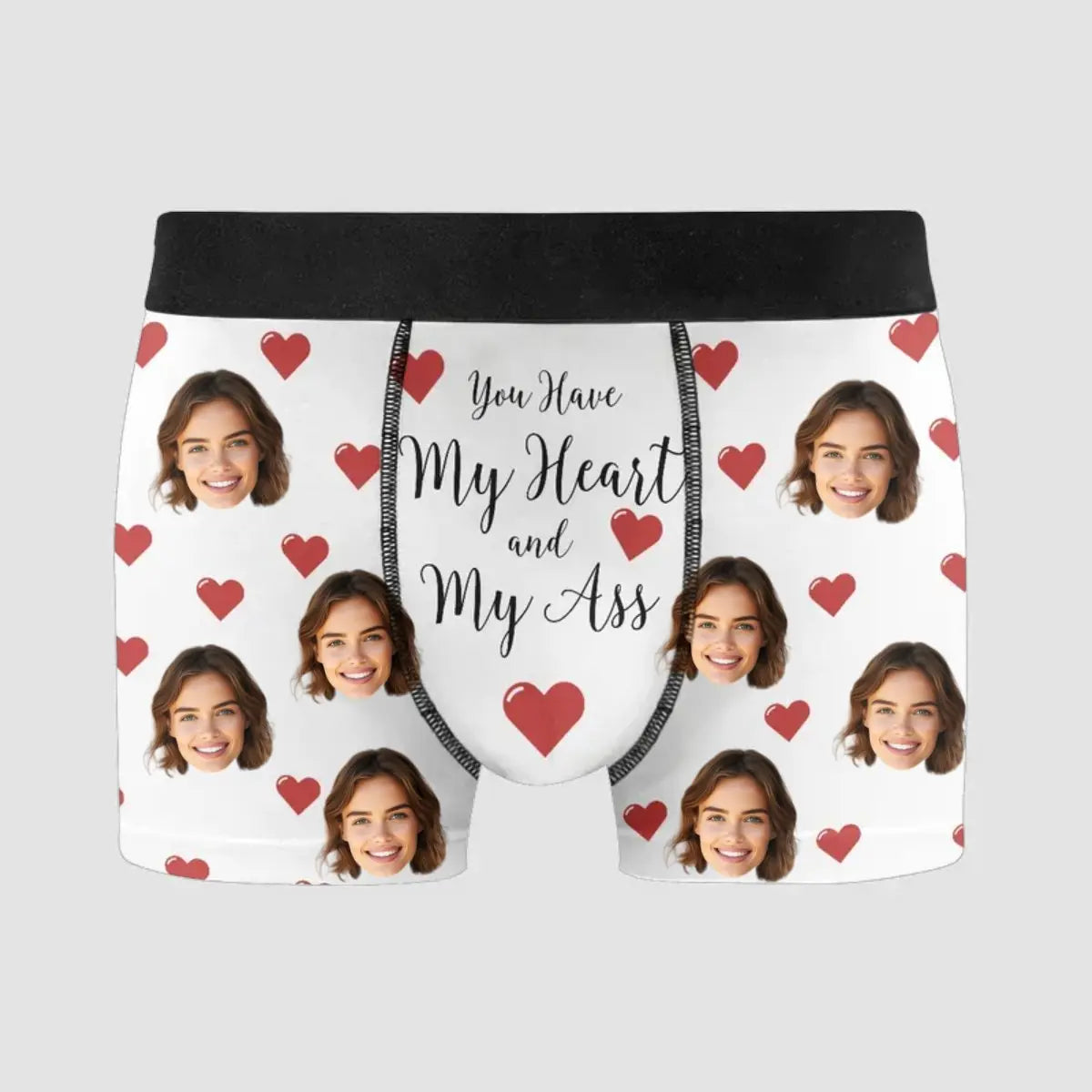 Couple - You Have My Heart And My Ass - Personalized Men's Boxer Briefs Men's Boxer Briefs The Next Custom Gift