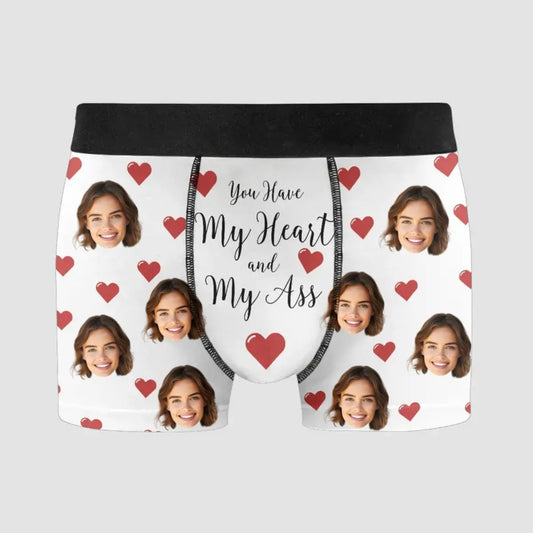 Couple - You Have My Heart And My Ass - Personalized Men's Boxer Briefs Men's Boxer Briefs The Next Custom Gift