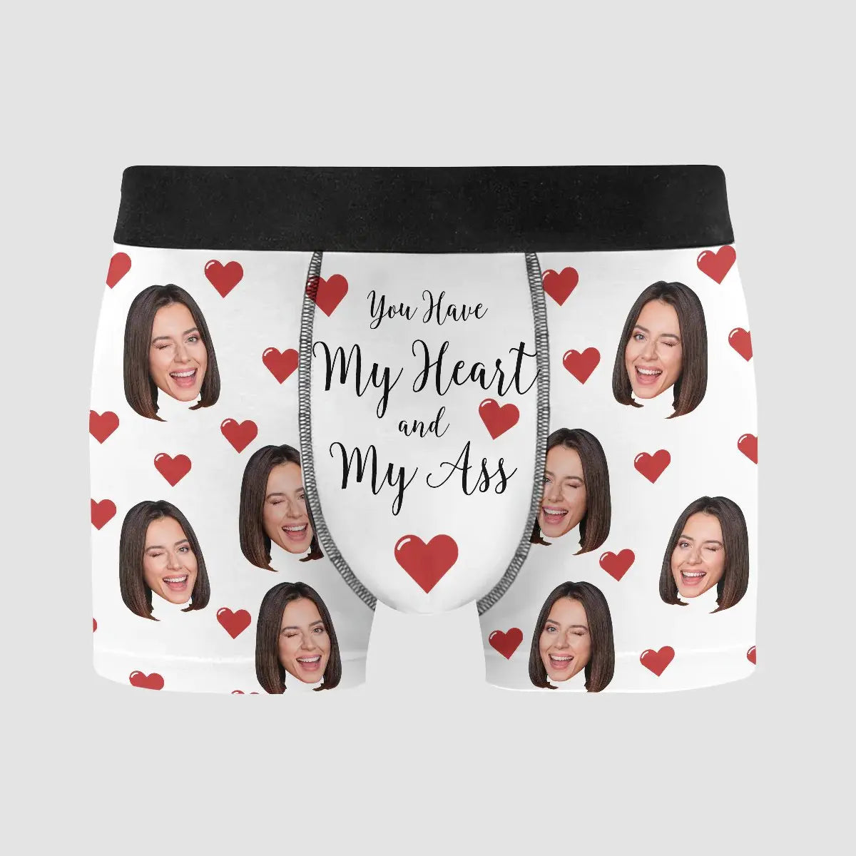 Couple - You Have My Heart And My Ass - Personalized Men's Boxer Briefs Men's Boxer Briefs The Next Custom Gift