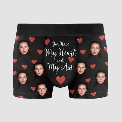 Couple - You Have My Heart And My Ass - Personalized Men's Boxer Briefs Men's Boxer Briefs The Next Custom Gift