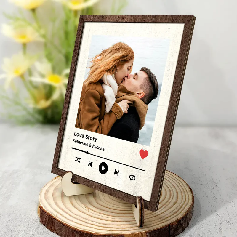 Couple Anniversary Love Message - Personalized Wooden Plaque With Stand