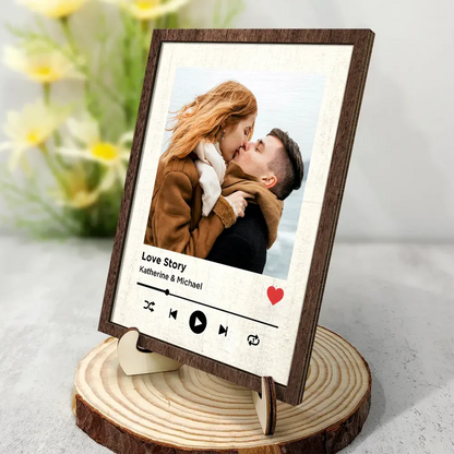Couple Anniversary Love Message - Personalized Wooden Plaque With Stand