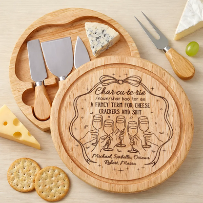 Couple Family Name Charcuterie A Fancy Term - Personalized Cheese Board Set