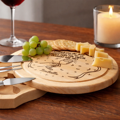 Couple Family Name Charcuterie A Fancy Term - Personalized Cheese Board Set