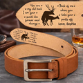 Couple Old Buck Sweet Doe - Personalized Cowhide Leather Belt