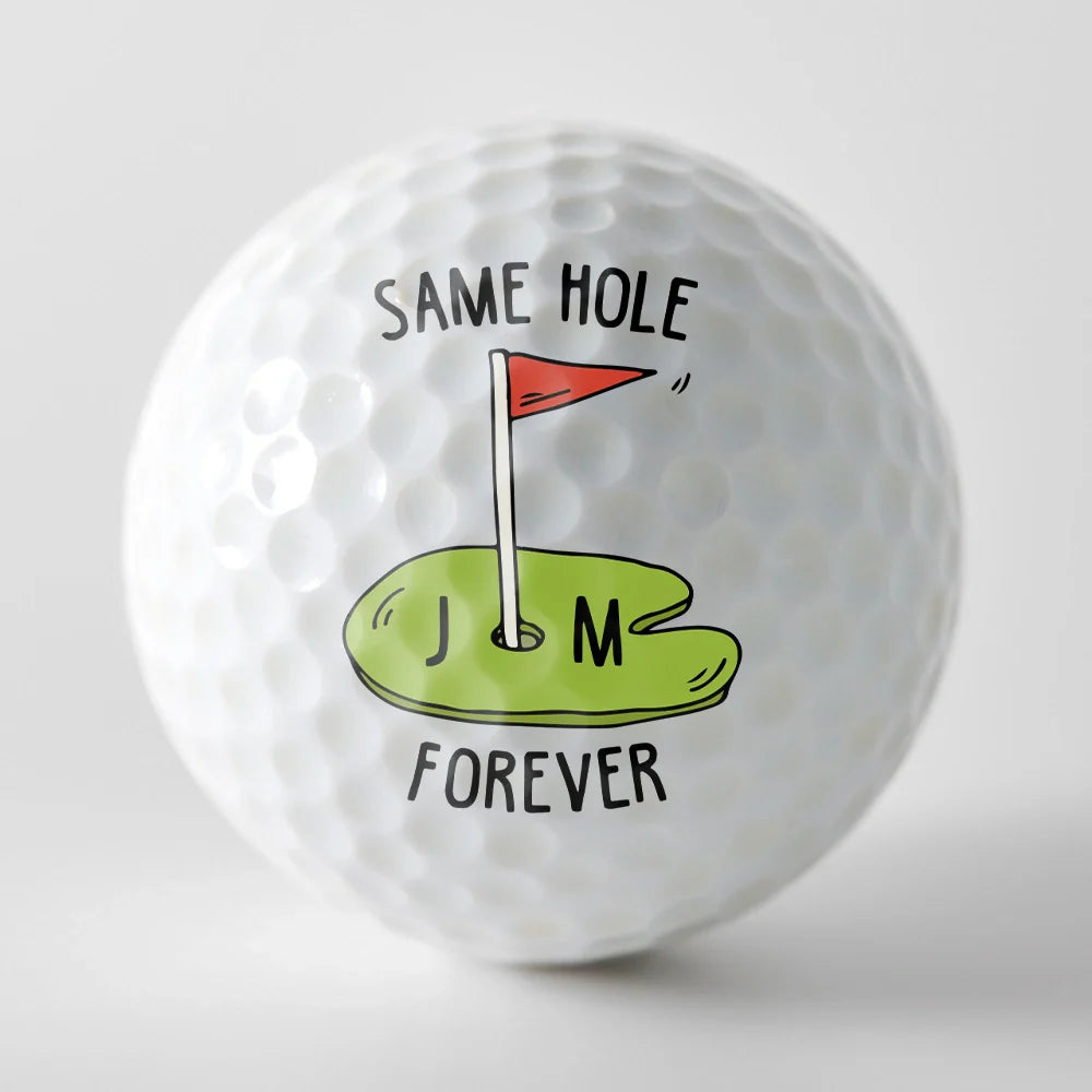 Gift For Couples, Gift For Husband, Gift For Boyfriend, Golf, Happy - Couple Same Hole Forever - Personalized Golf Ball
