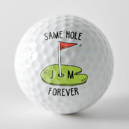 Gift For Couples, Gift For Husband, Gift For Boyfriend, Golf, Happy - Couple Same Hole Forever - Personalized Golf Ball
