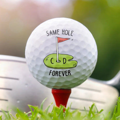 Gift For Couples, Gift For Husband, Gift For Boyfriend, Golf, Happy - Couple Same Hole Forever - Personalized Golf Ball
