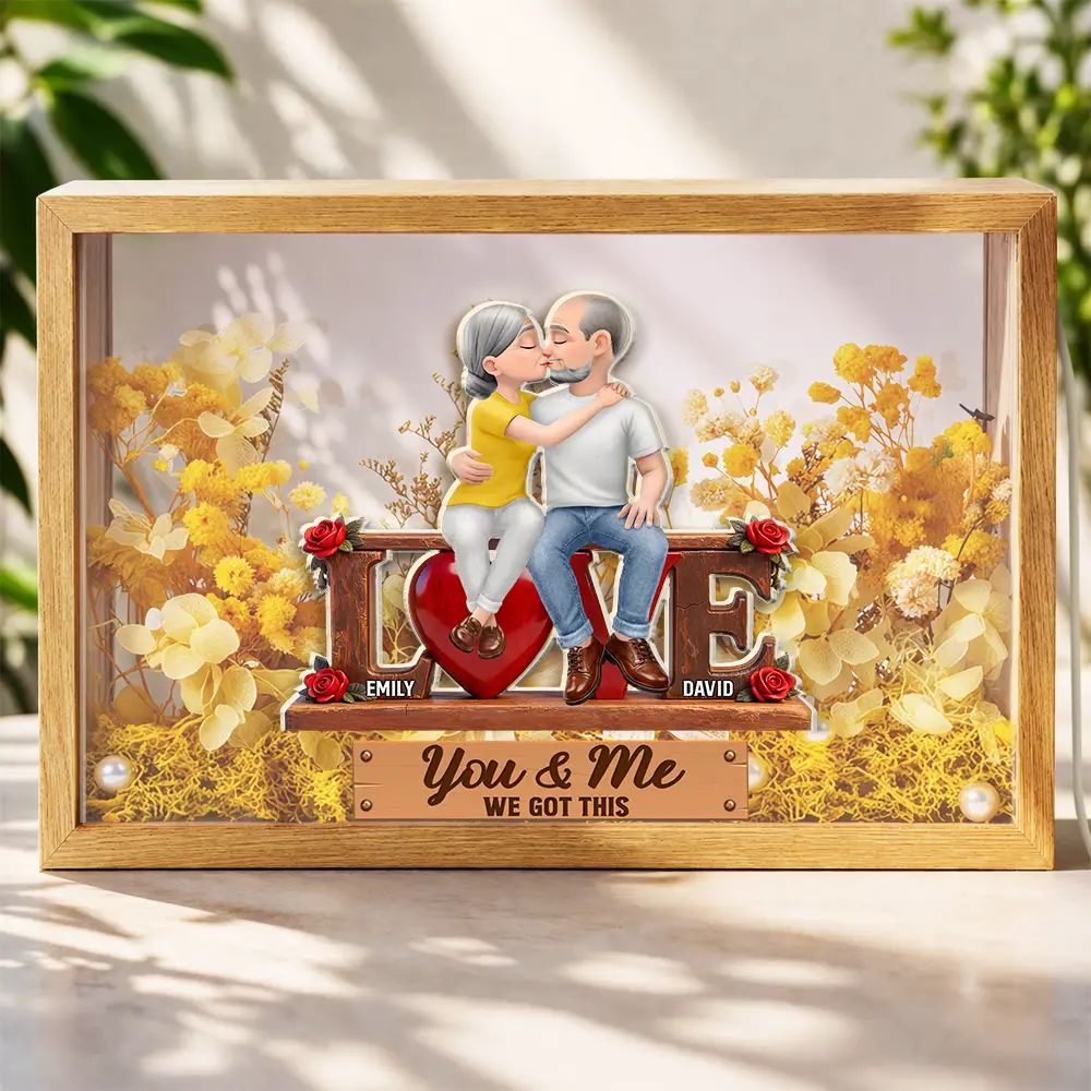 Couple You & Me We Got This - Personalized Flower Light Box
