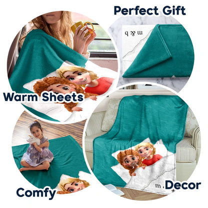 Couple & Pet Blanket, Minimal Monogram - Personalized Fleece Blanket