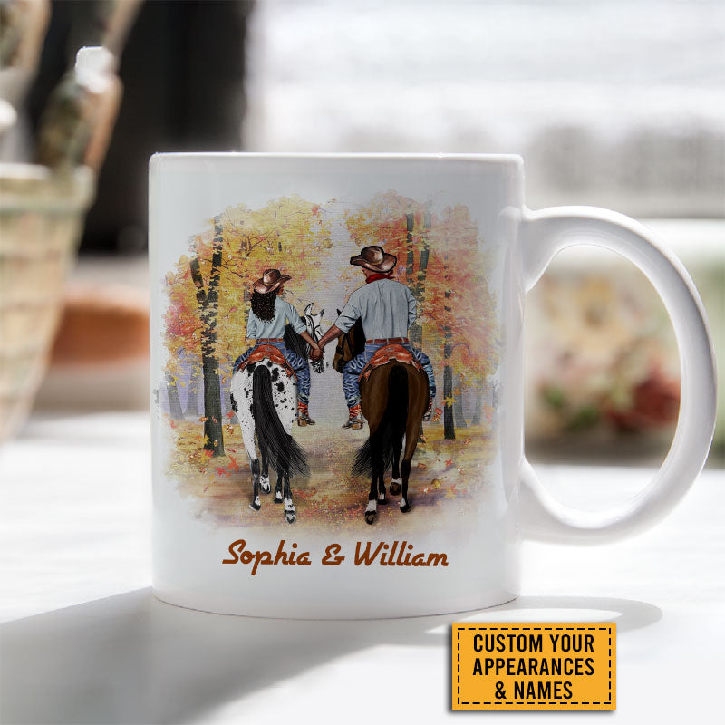 Cowboy Couple I Choose You Custom Mug, Personalized Horse Couple Mug, Couple Gift
