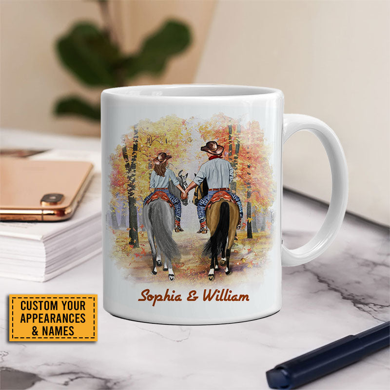 Cowboy Couple I Choose You Custom Mug, Personalized Horse Couple Mug, Couple Gift