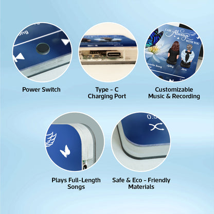 Realistic Butterfly I Am Always With You Family Members Memorial Personalized Music Fridge Magnet, Sympathy Gift