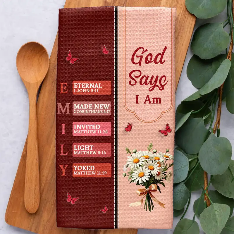 Created With A Purpose Birth Month Flower - Personalized Kitchen Towel