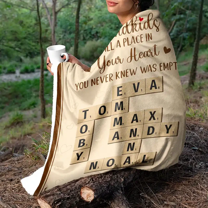 Crossword Grandkids Make Life Grand - Personalized Fleece Blanket