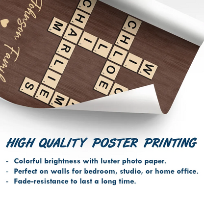 Crossword Scrabble Family Name - Personalized Poster