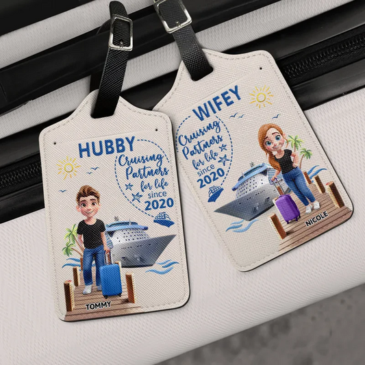 Cruising Couple 3D Partners For Life - Personalized Combo 2 Luggage Tags