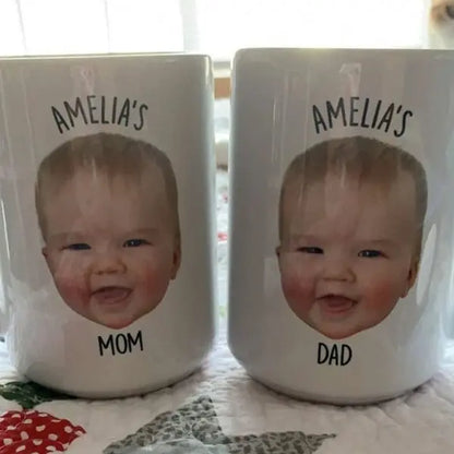 Custom Baby Face Mug, Gift For Dad, Family Coffee Mug Mug The Next Custom Gift