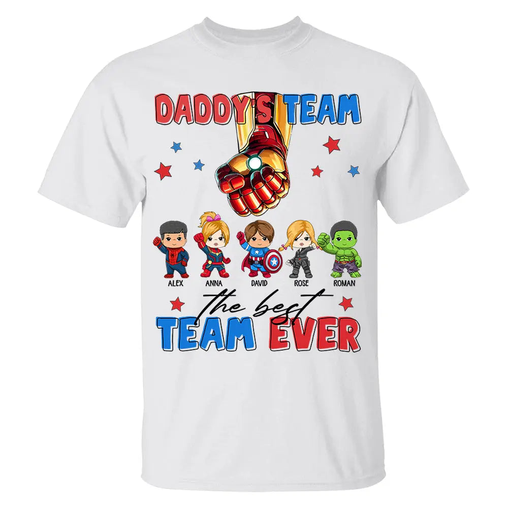 Custom Name Kids Superhero Daddy Team Shirt - Birthday & Father's Day Gift For Dad Shirts & Tops The Next Custom Gift