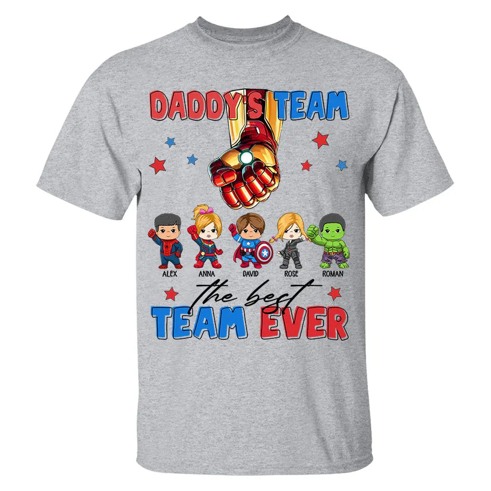 Custom Name Kids Superhero Daddy Team Shirt - Birthday & Father's Day Gift For Dad Shirts & Tops The Next Custom Gift