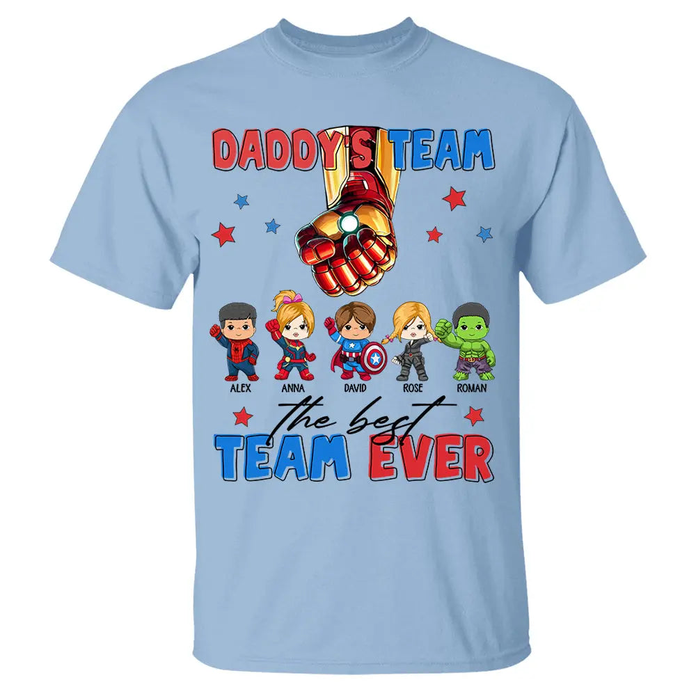 Custom Name Kids Superhero Daddy Team Shirt - Birthday & Father's Day Gift For Dad Shirts & Tops The Next Custom Gift