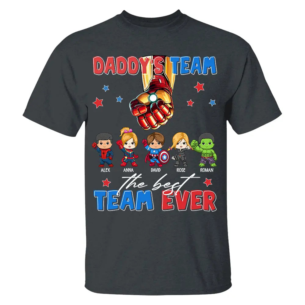 Custom Name Kids Superhero Daddy Team Shirt - Birthday & Father's Day Gift For Dad Shirts & Tops The Next Custom Gift