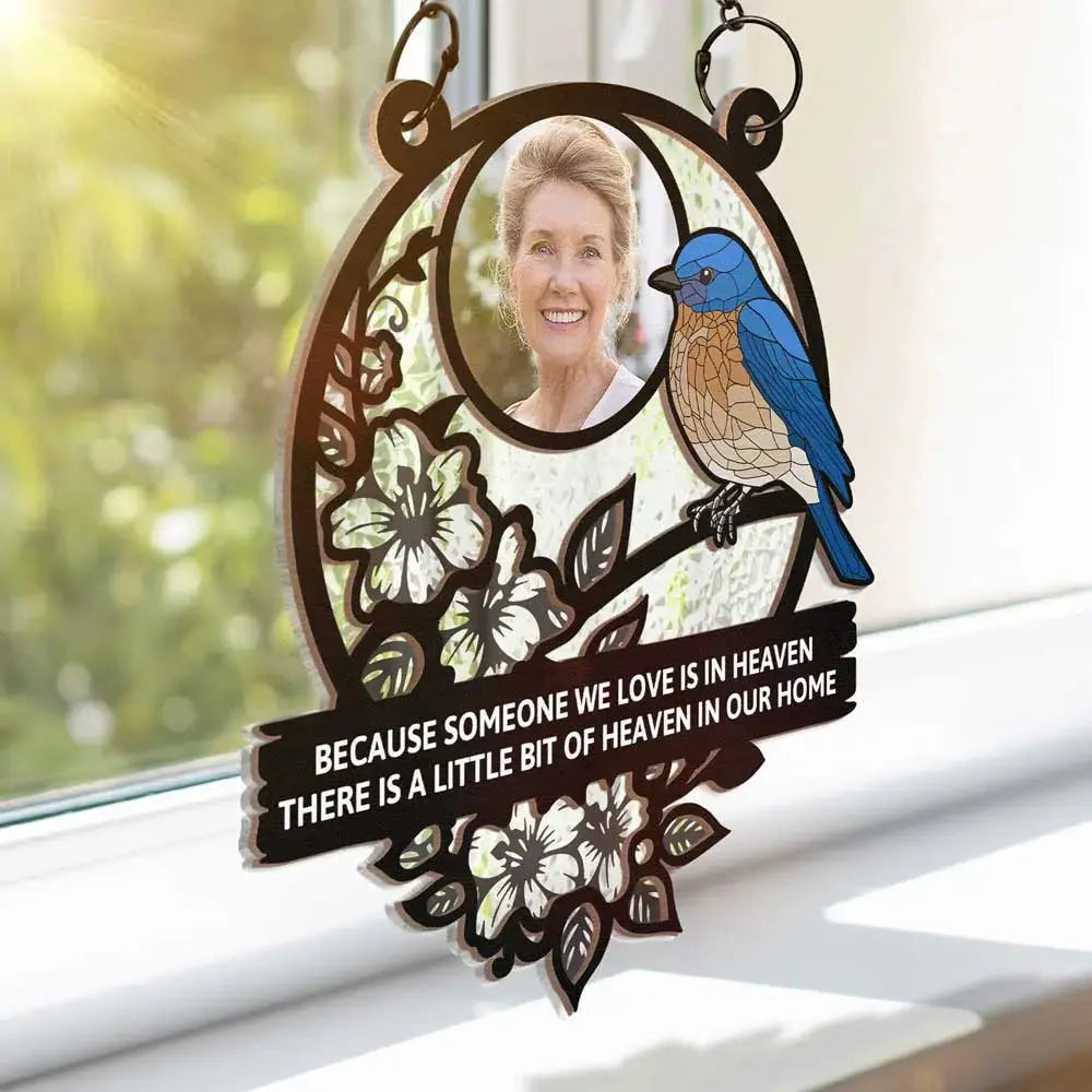 Custom Photo Although You Cannot See Me I'm Always With You Memorial - Personalized Window Hanging Suncatcher Ornament Hanging Suncatcher Ornament The Next Custom Gift