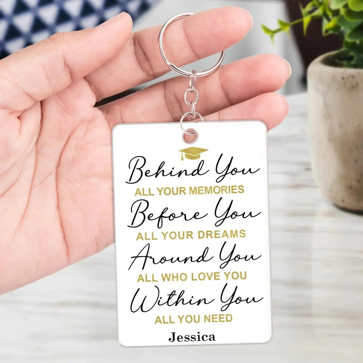 Custom Photo Behind You All Your Memories - Graduation Gift - Personalized Acrylic Keychain Keychain The Next Custom Gift