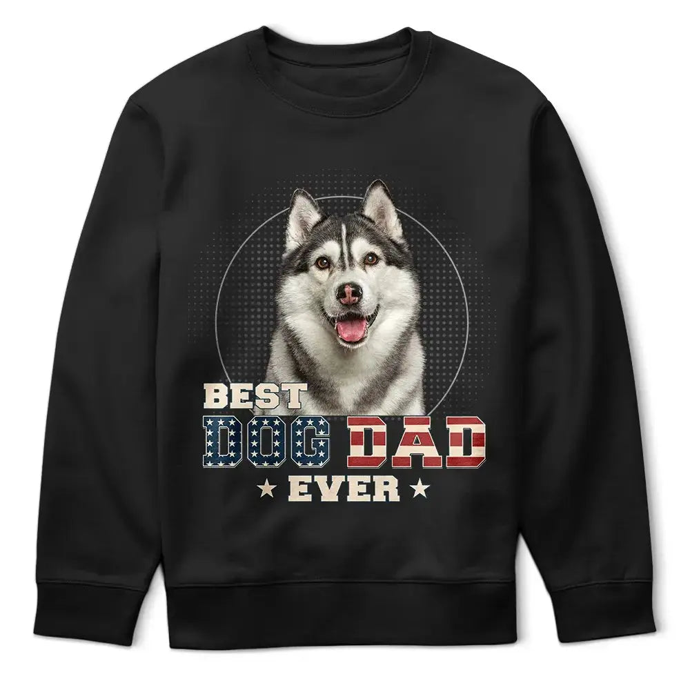 Custom Photo Best Dog Cat Dad Ever Stars And Stripes - Personalized T Shirt Shirts & Tops The Next Custom Gift