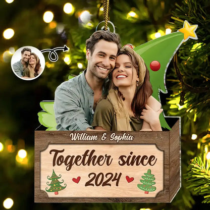 Custom Photo Christmas Couple From Our First Kiss Till Our Last Breath - Personalized Cutout Acrylic Ornament ornament The Next Custom Gift