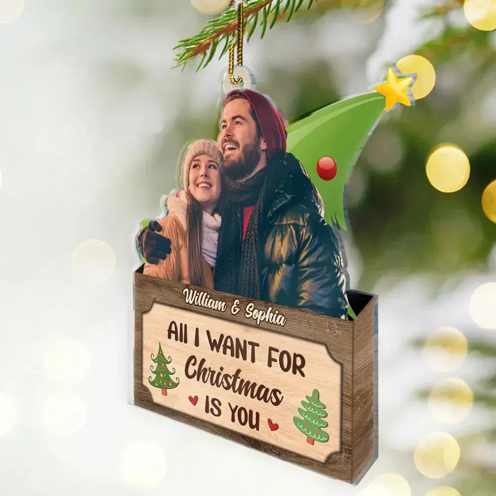 Custom Photo Christmas Couple From Our First Kiss Till Our Last Breath - Personalized Cutout Acrylic Ornament ornament The Next Custom Gift