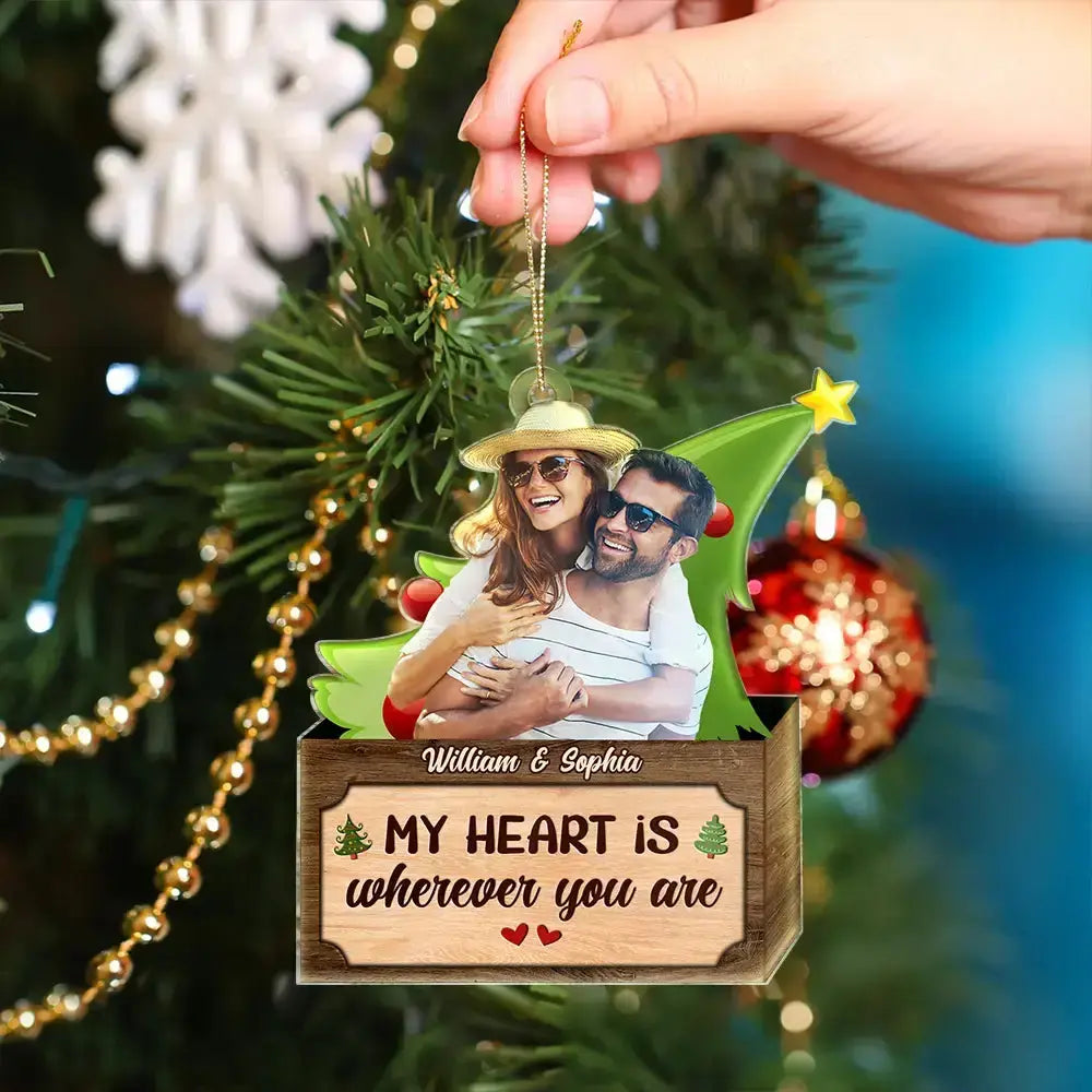 Custom Photo Christmas Couple From Our First Kiss Till Our Last Breath - Personalized Cutout Acrylic Ornament ornament The Next Custom Gift