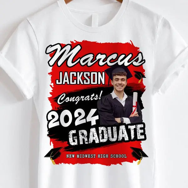 Custom Photo Congrats 2024 Graduation Shirt Shirts & Tops The Next Custom Gift