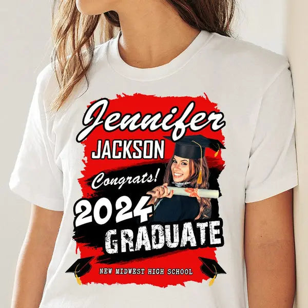 Custom Photo Congrats 2024 Graduation Shirt Shirts & Tops The Next Custom Gift