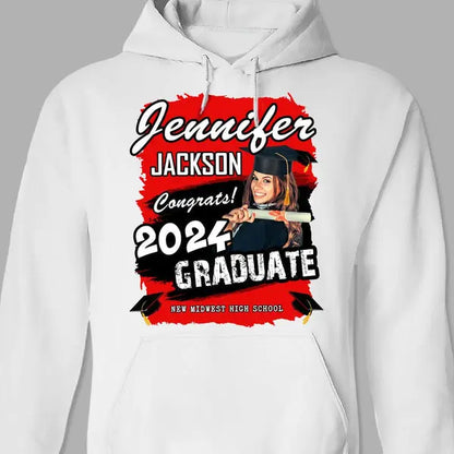 Custom Photo Congrats 2024 Graduation Shirt Shirts & Tops The Next Custom Gift