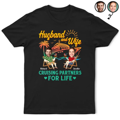 Custom Photo Couple Cruising Partners For Life - Personalized T Shirt Shirts & Tops The Next Custom Gift