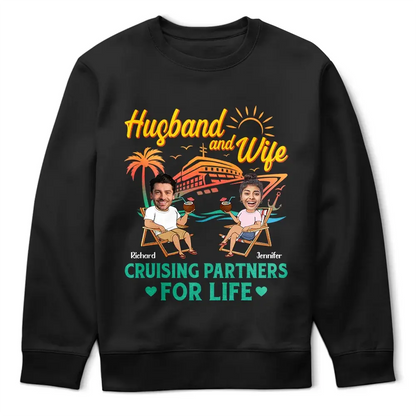 Custom Photo Couple Cruising Partners For Life - Personalized T Shirt Shirts & Tops The Next Custom Gift