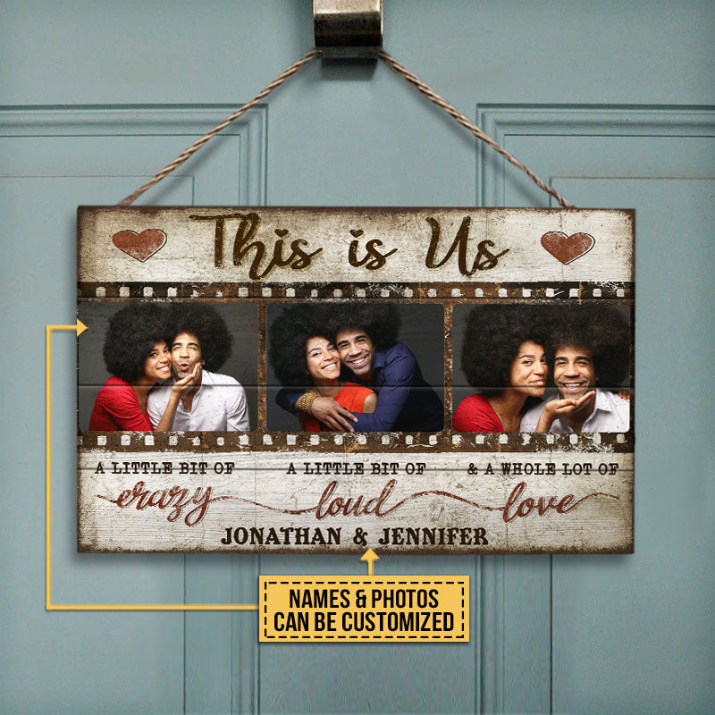 Custom Photo Couple This Is Us, Couple Gift, Wall Pictures, Wall Decor, Custom Wood Rectangle Sign