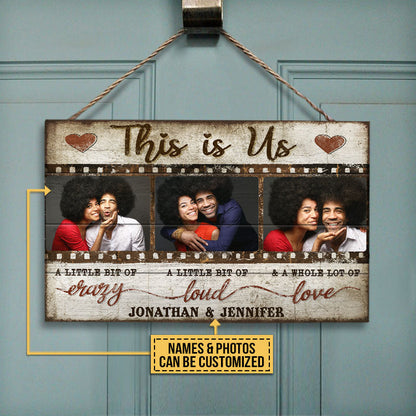 Custom Photo Couple This Is Us, Couple Gift, Wall Pictures, Wall Decor, Custom Wood Rectangle Sign